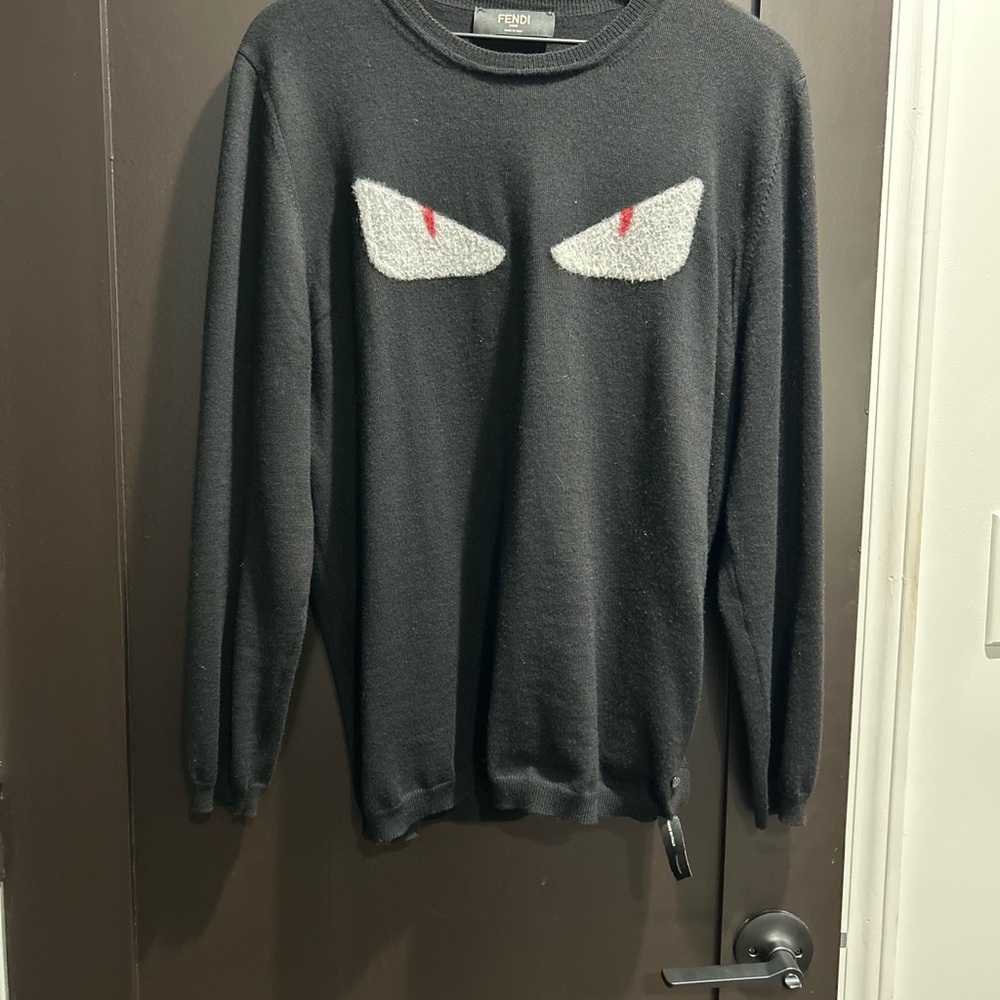 Fendi Black Sweater with Bold Eye Motif